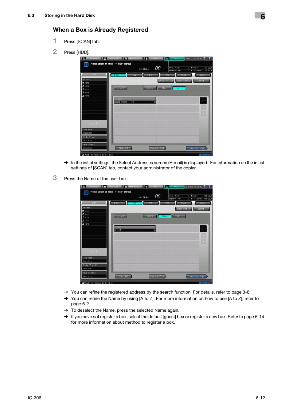When a box is already registered | Konica Minolta bizhub PRESS C8000 User Manual | Page 68 / 101