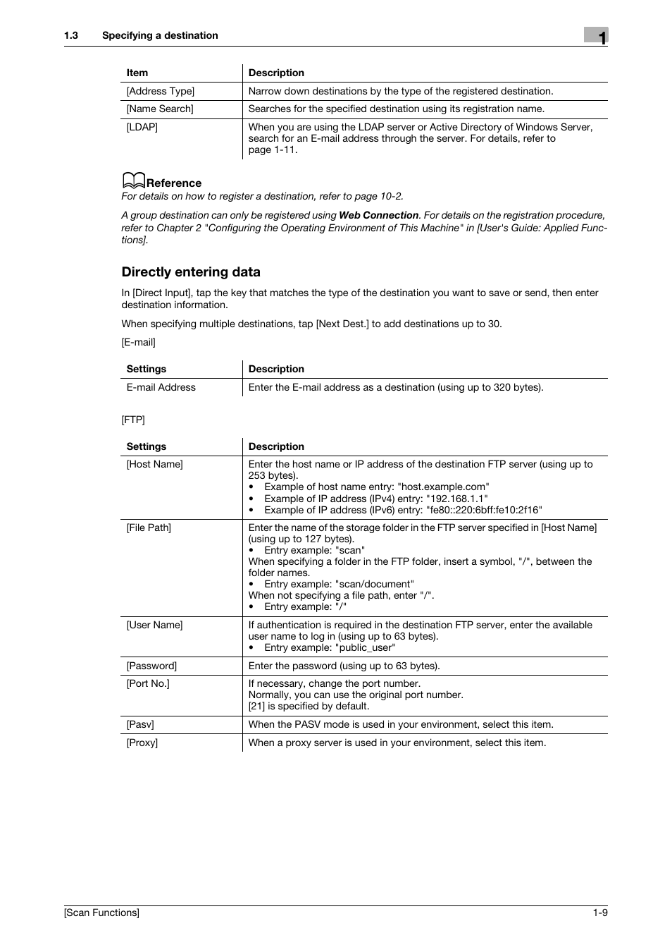 Directly entering data, Directly entering data -9 | Konica Minolta bizhub C3850 User Manual | Page 14 / 105