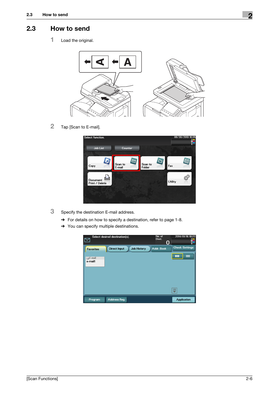3 how to send, How to send -6, 3 how to send 1 | Konica Minolta bizhub C3850 User Manual | Page 28 / 105