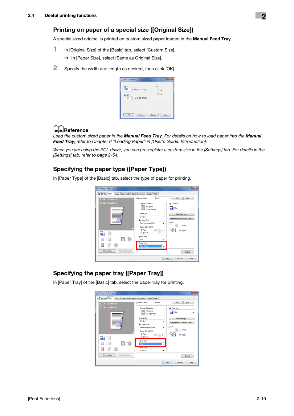 Specifying the paper type ([paper type]), Specifying the paper tray ([paper tray]) | Konica Minolta bizhub C3350 User Manual | Page 29 / 119