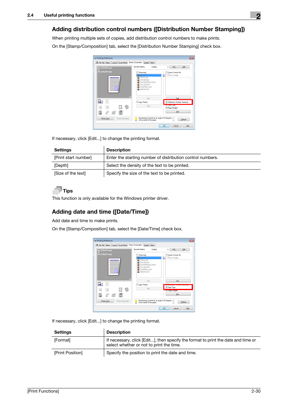 Adding date and time ([date/time]) | Konica Minolta bizhub C3350 User Manual | Page 40 / 119