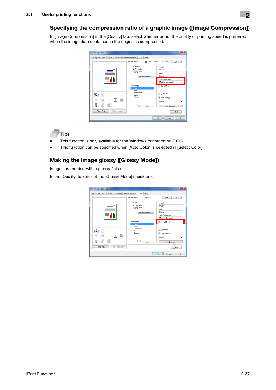 Making the image glossy ([glossy mode]) | Konica Minolta bizhub C3350 User Manual | Page 47 / 119