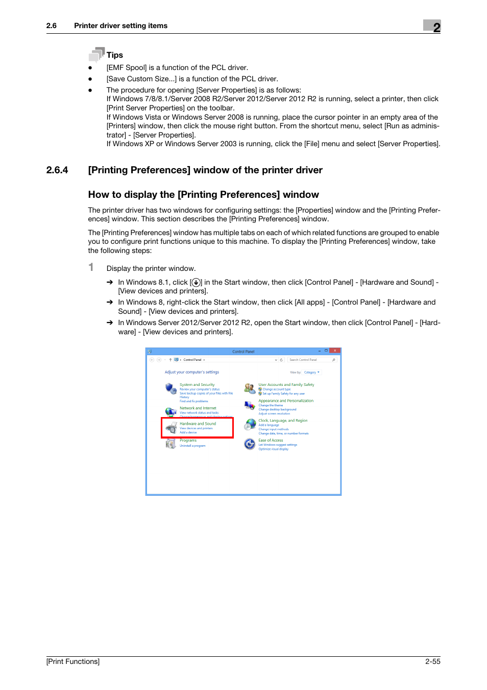 How to display the [printing preferences] window | Konica Minolta bizhub C3350 User Manual | Page 65 / 119