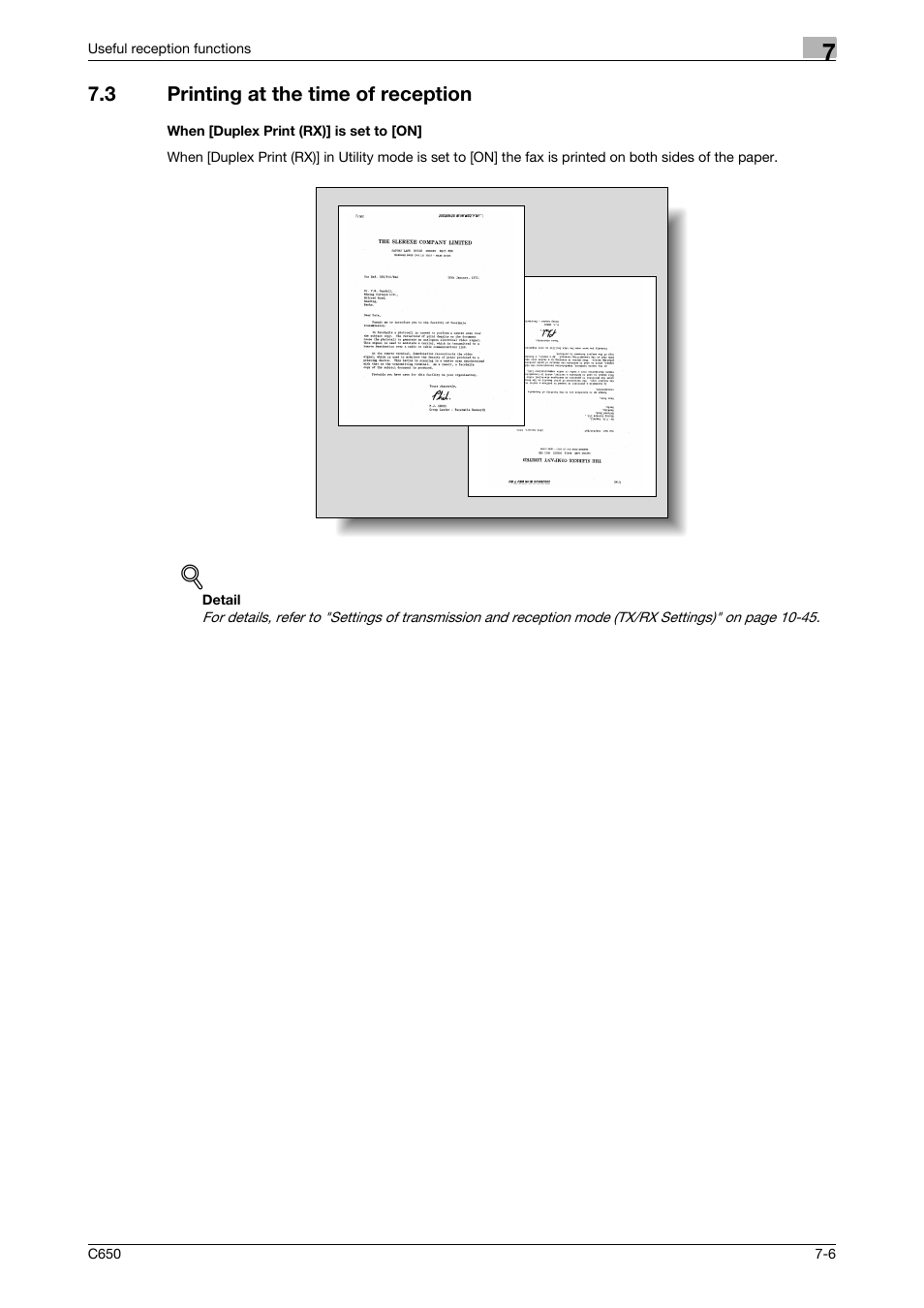 3 printing at the time of reception, When [duplex print (rx)] is set to [on | Konica Minolta FK-502 User Manual | Page 176 / 361
