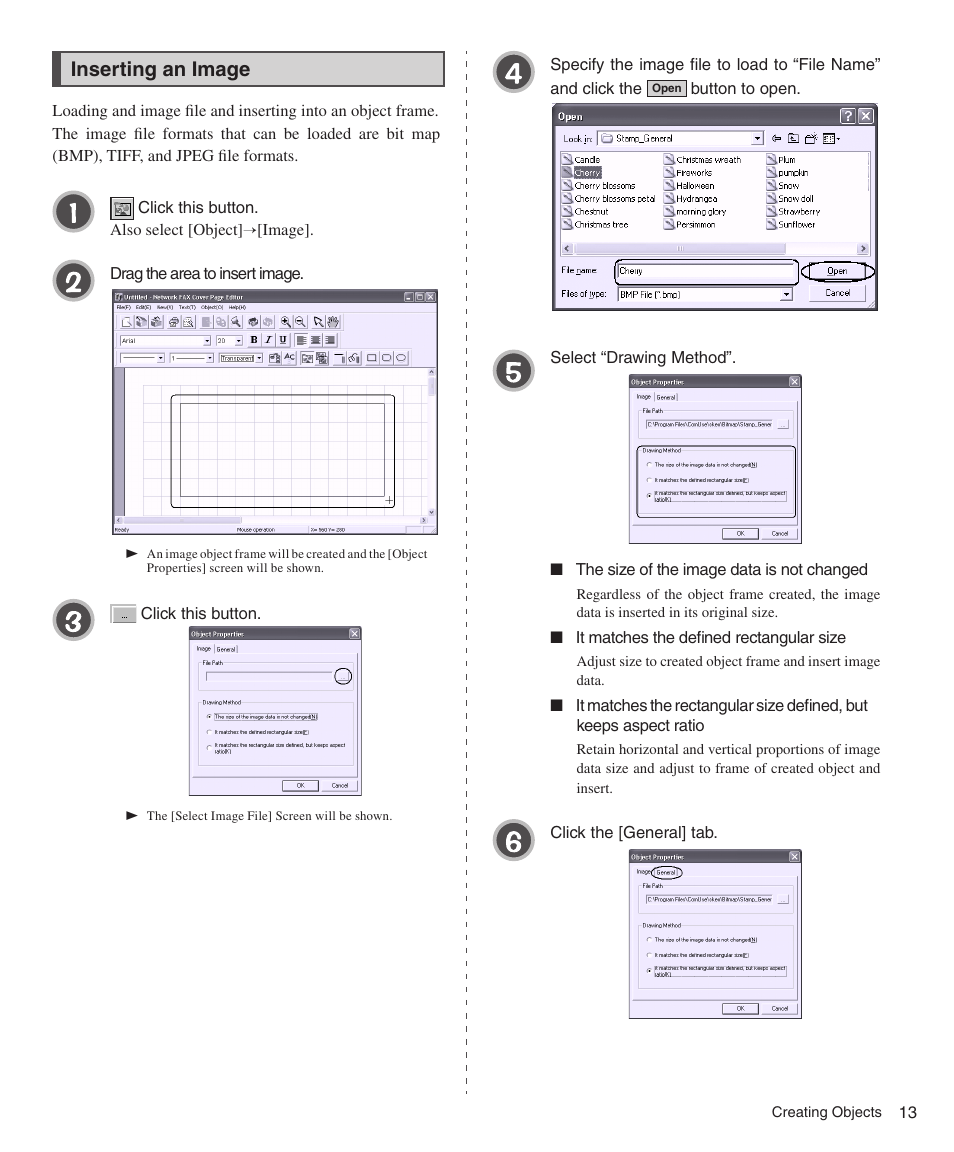 Inserting an image | Konica Minolta bizhub 200 User Manual | Page 13 / 26