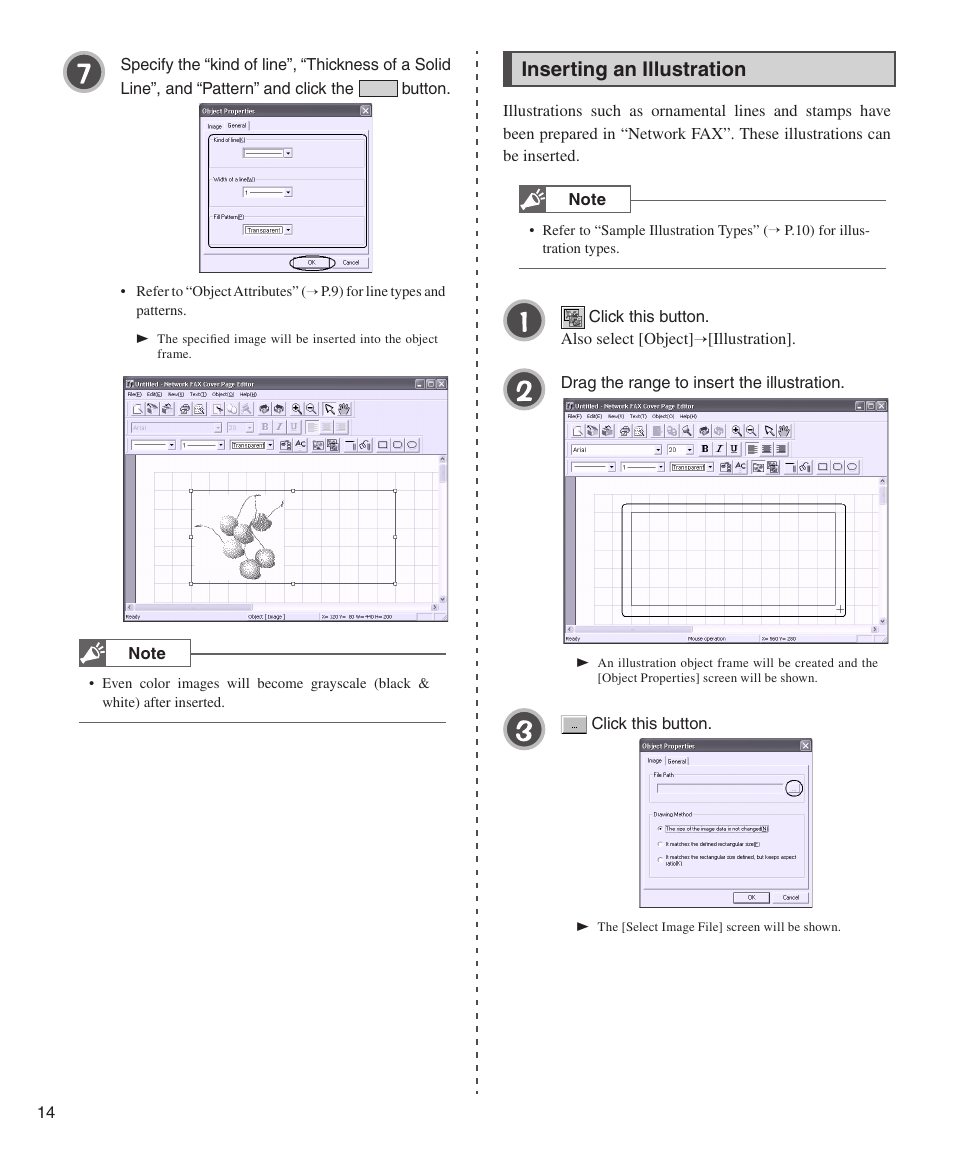 Inserting an illustration | Konica Minolta bizhub 200 User Manual | Page 14 / 26
