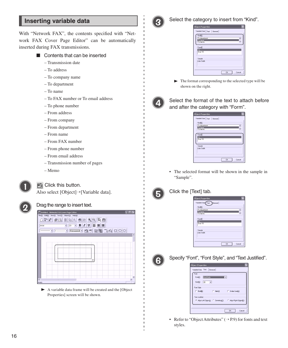 Inserting variable data | Konica Minolta bizhub 200 User Manual | Page 16 / 26