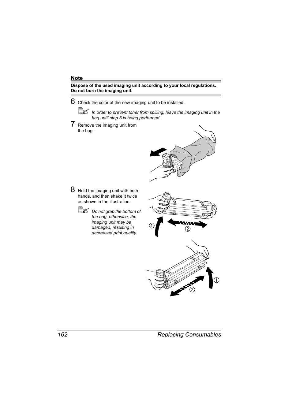 Replacing consumables 162 | Konica Minolta magicolor 4690MF User Manual | Page 174 / 286
