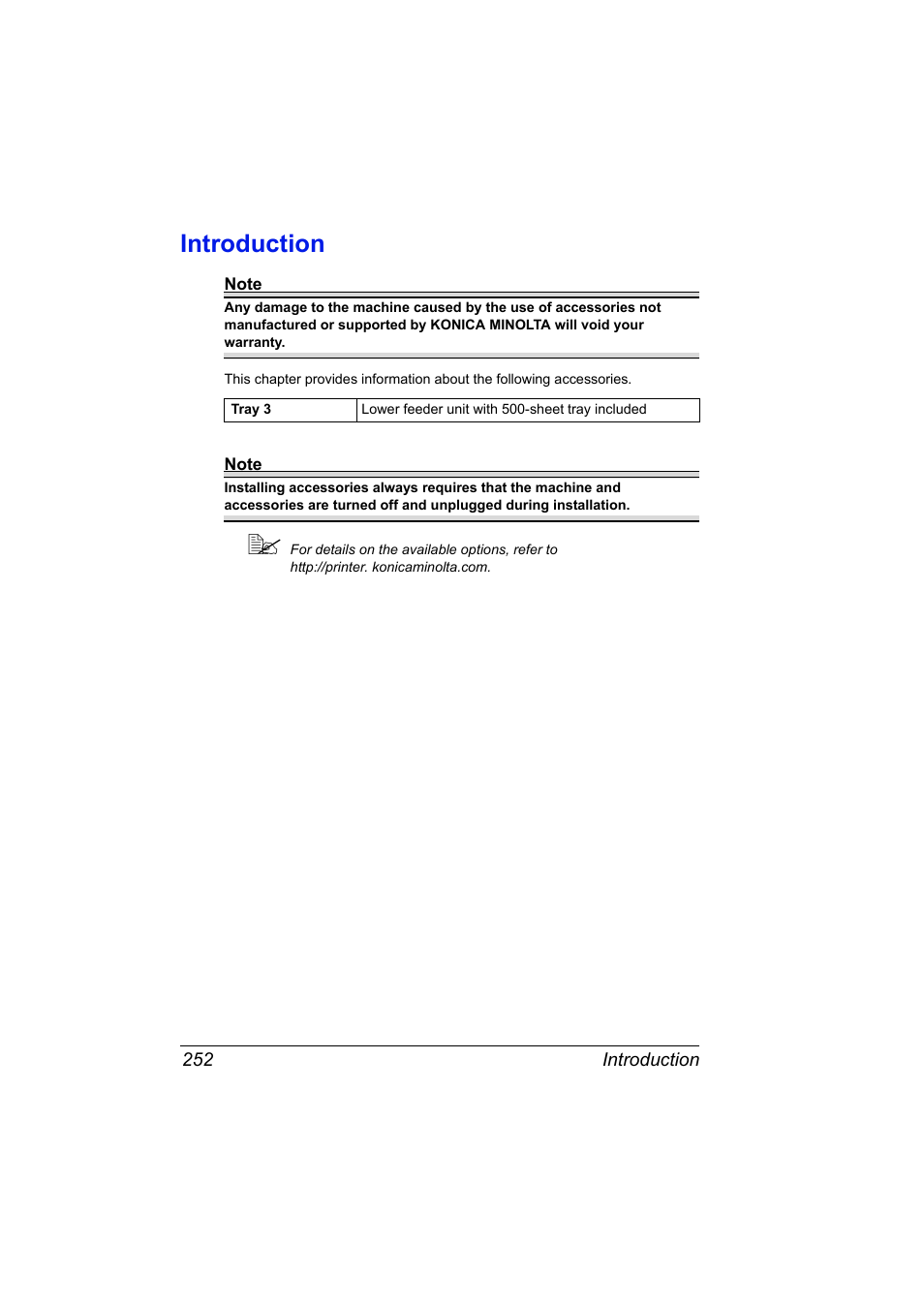 Introduction, Introduction 252 | Konica Minolta magicolor 4690MF User Manual | Page 264 / 286