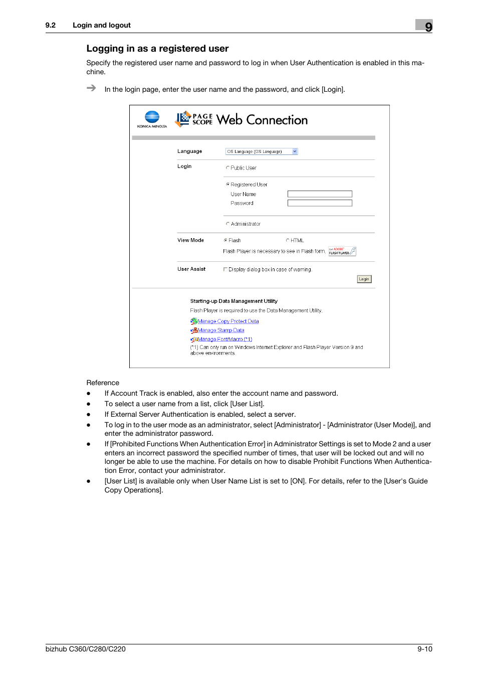 Logging in as a registered user, Logging in as a registered user -10 | Konica Minolta BIZHUB C360 User Manual | Page 246 / 292