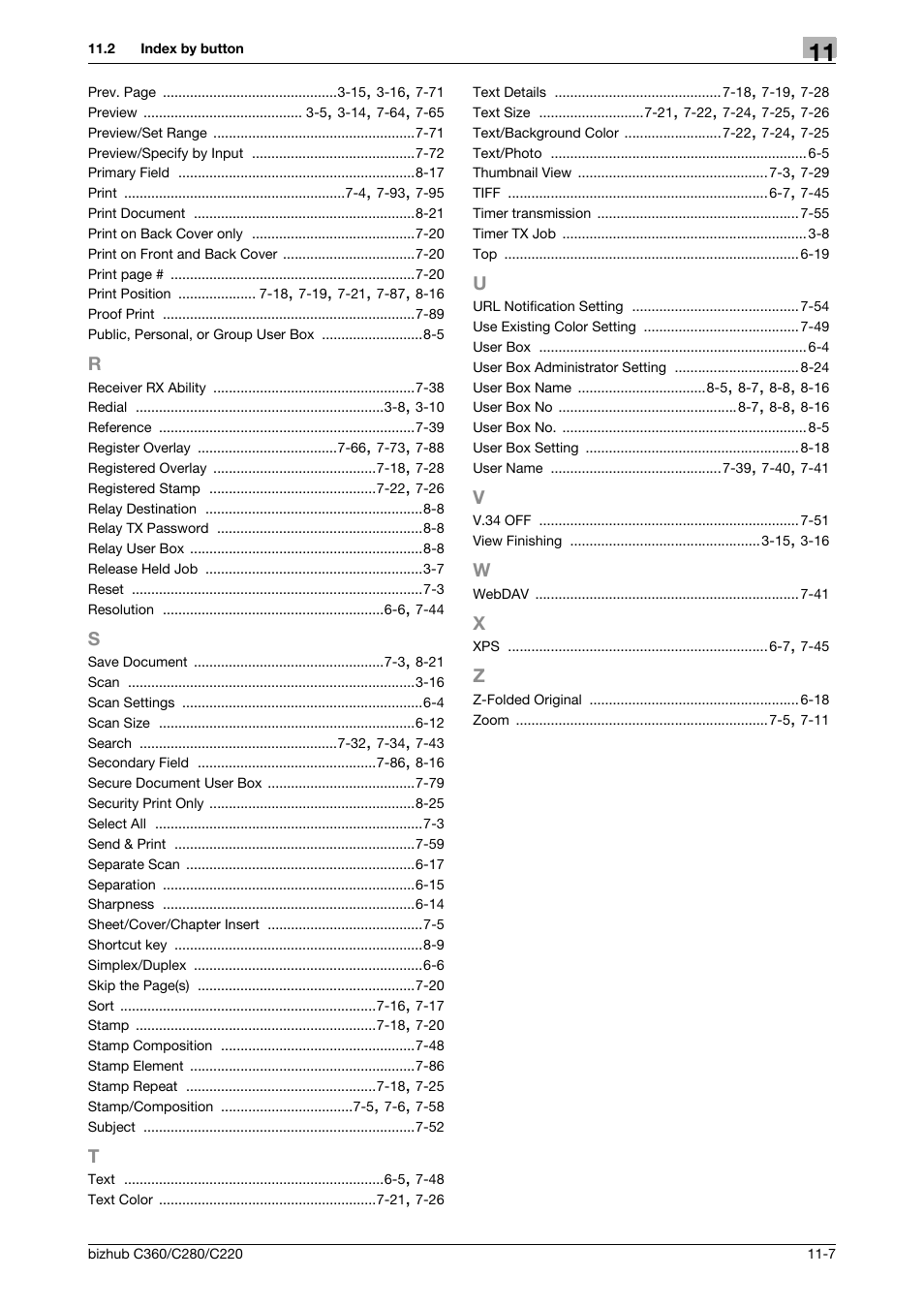 R to z | Konica Minolta BIZHUB C360 User Manual | Page 291 / 292