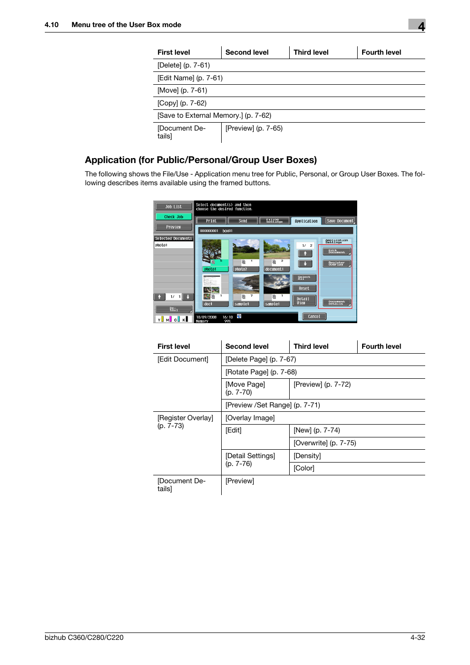 Application (for public/personal/group user boxes) | Konica Minolta BIZHUB C360 User Manual | Page 79 / 292
