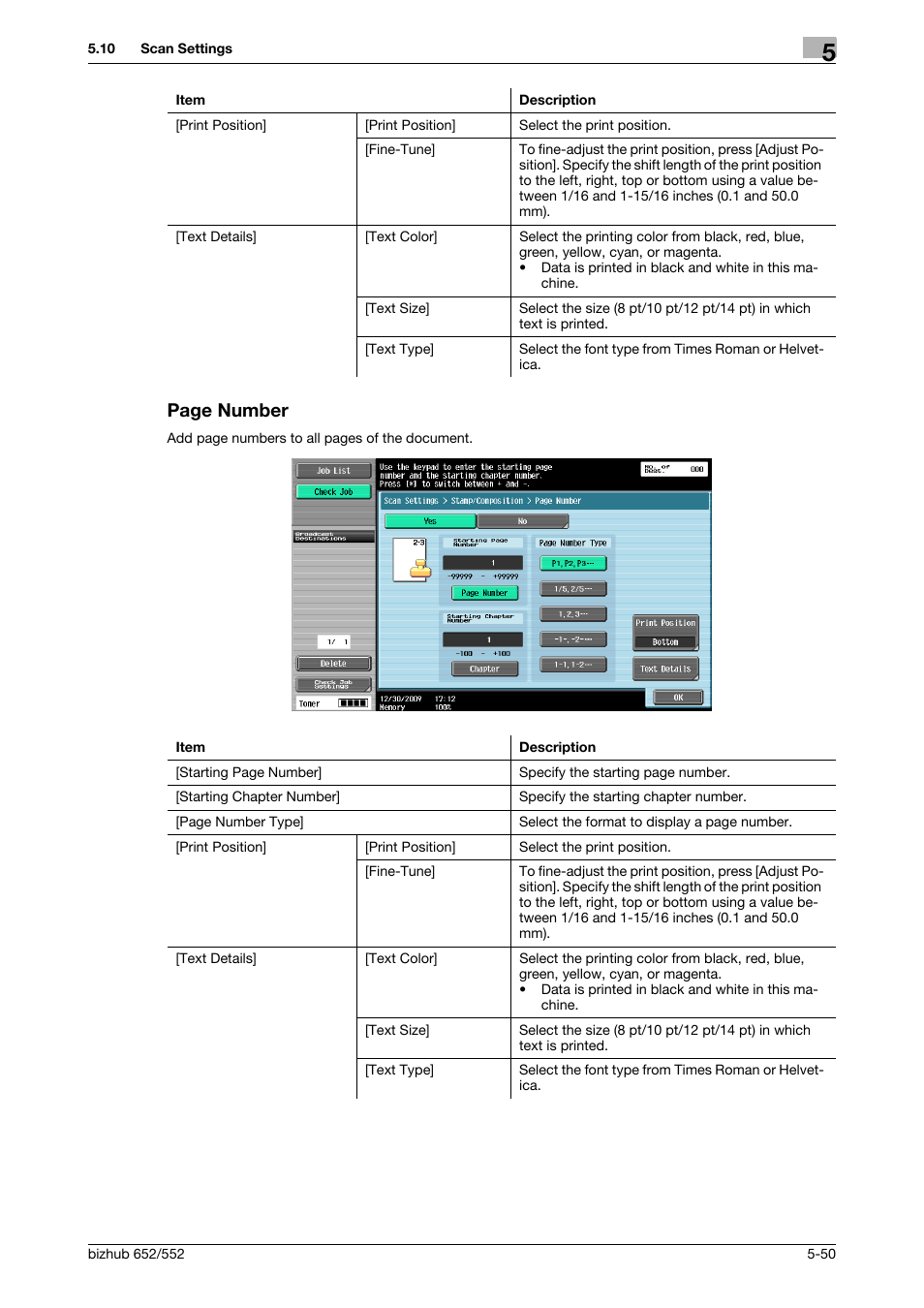 P. 5-50), Page number | Konica Minolta bizhub 552 User Manual | Page 104 / 310