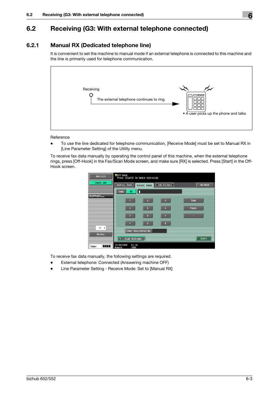 1 manual rx (dedicated telephone line), Manual rx (dedicated telephone line) -3 | Konica Minolta bizhub 552 User Manual | Page 125 / 310