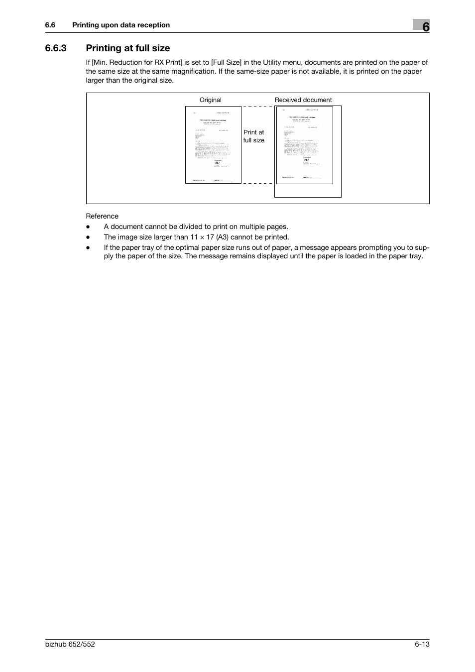 3 printing at full size, Printing at full size -13 | Konica Minolta bizhub 552 User Manual | Page 135 / 310