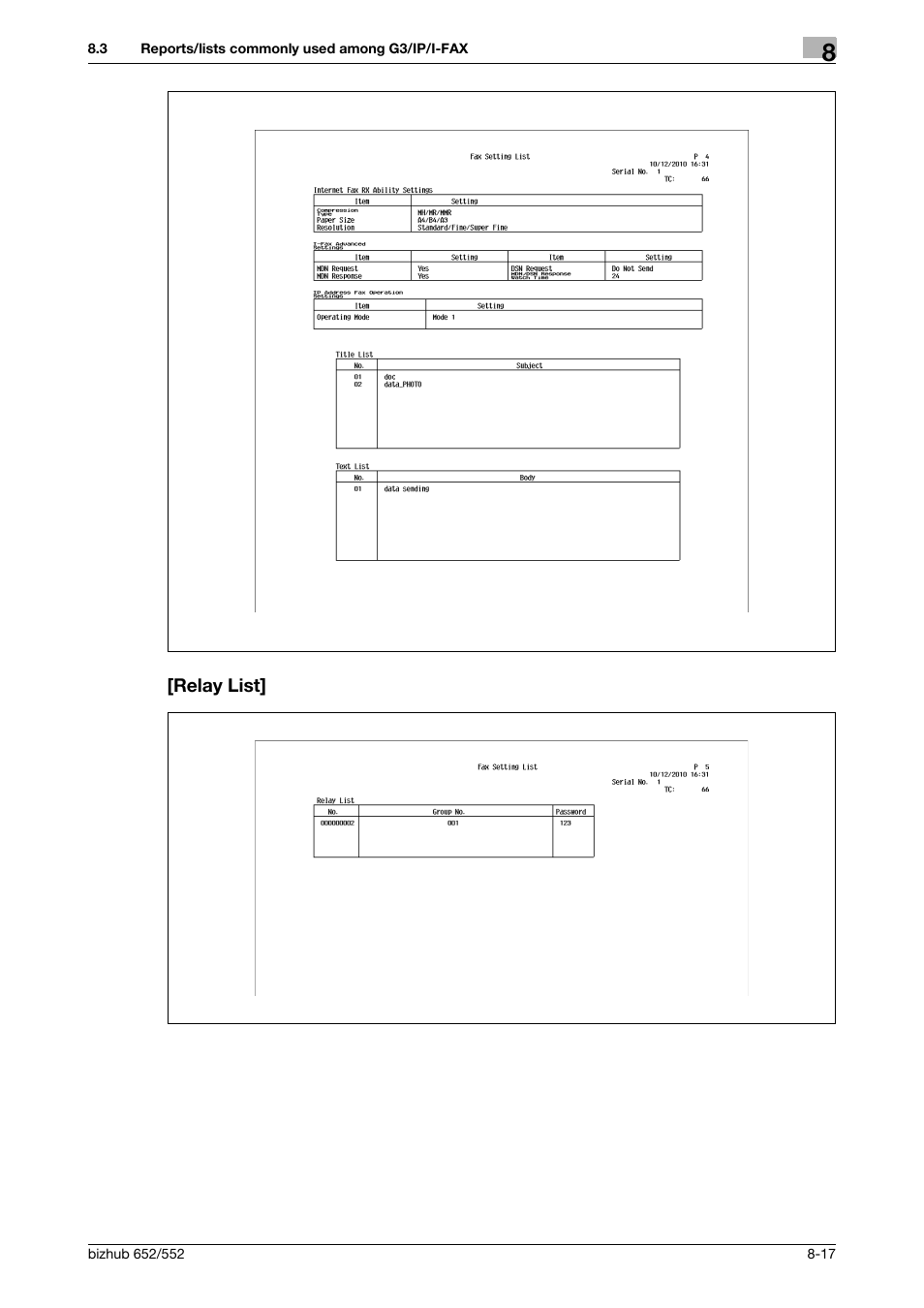 Relay list, Relay list] -17 | Konica Minolta bizhub 552 User Manual | Page 165 / 310