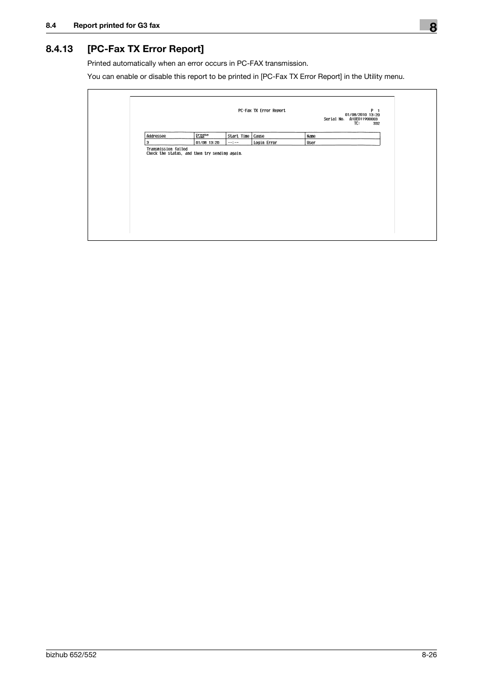 13 [pc-fax tx error report, Pc-fax tx error report] -26 | Konica Minolta bizhub 552 User Manual | Page 174 / 310