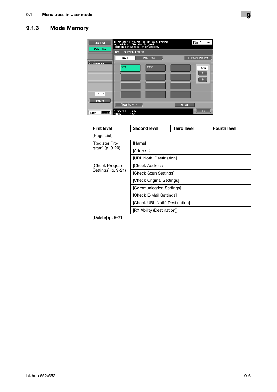 3 mode memory, Mode memory -6 | Konica Minolta bizhub 552 User Manual | Page 184 / 310