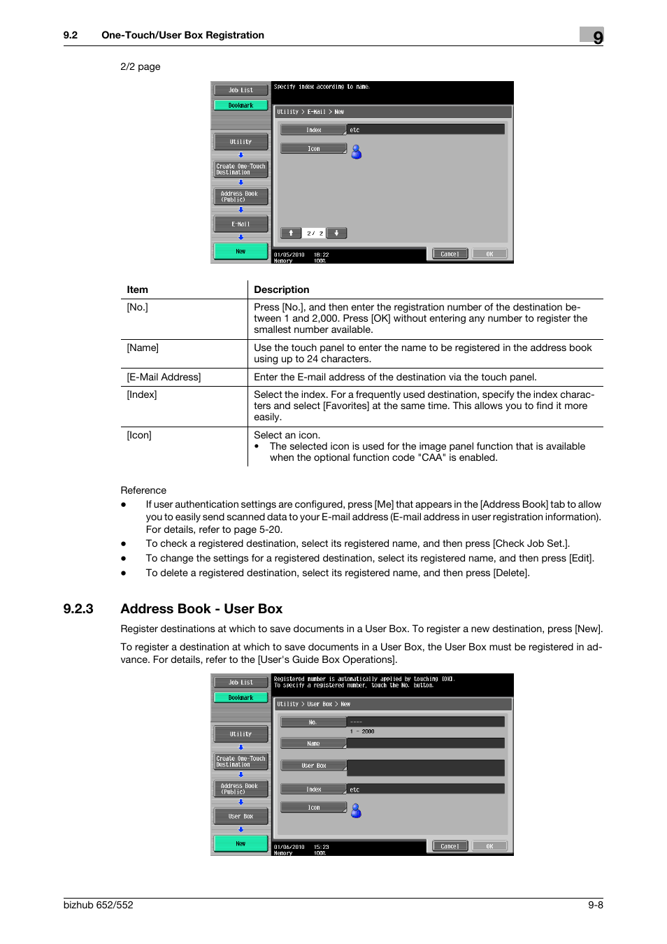 3 address book - user box, Address book - user box -8 | Konica Minolta bizhub 552 User Manual | Page 186 / 310