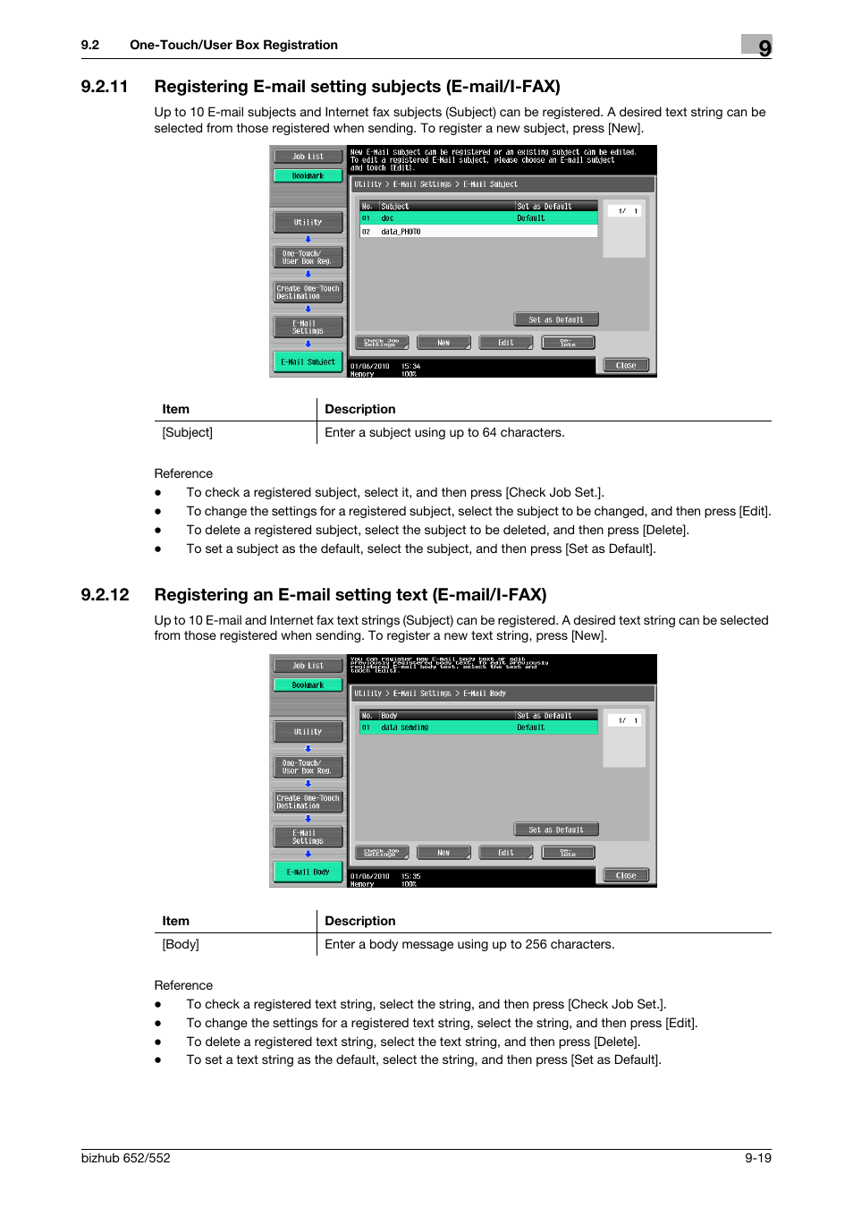 Ail subject] (p. 9-19), P. 9-19) | Konica Minolta bizhub 552 User Manual | Page 197 / 310