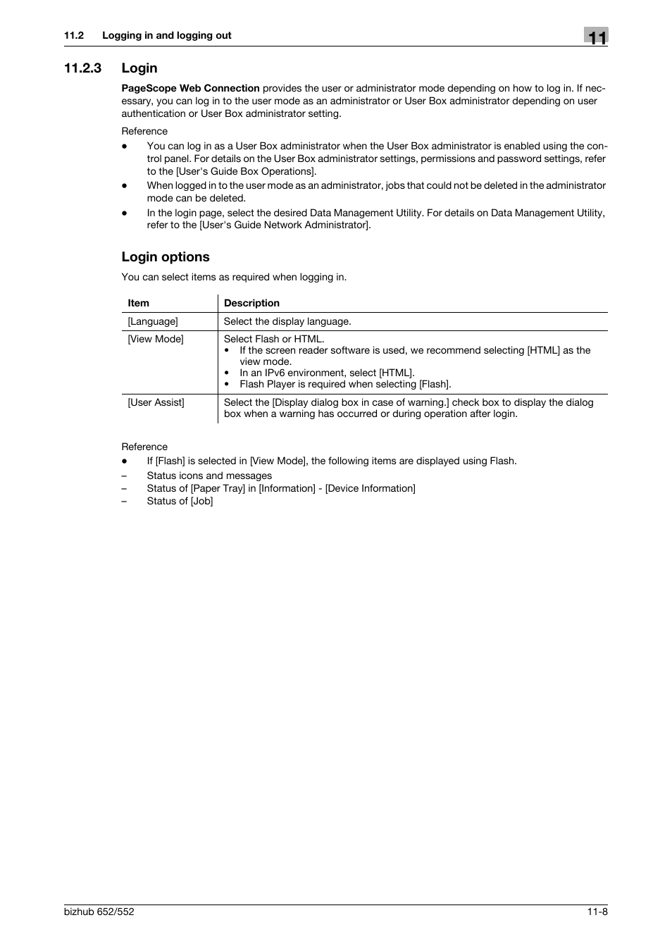 3 login, Login options, Login -8 login options -8 | Konica Minolta bizhub 552 User Manual | Page 254 / 310