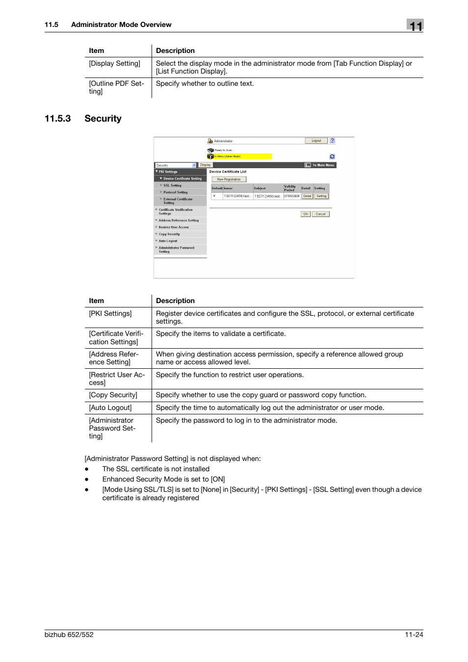 3 security, Security -24 | Konica Minolta bizhub 552 User Manual | Page 270 / 310