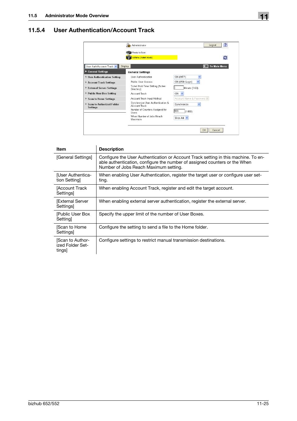 4 user authentication/account track, User authentication/account track -25 | Konica Minolta bizhub 552 User Manual | Page 271 / 310