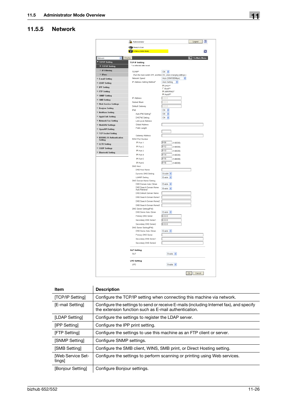 5 network, Network -26 | Konica Minolta bizhub 552 User Manual | Page 272 / 310