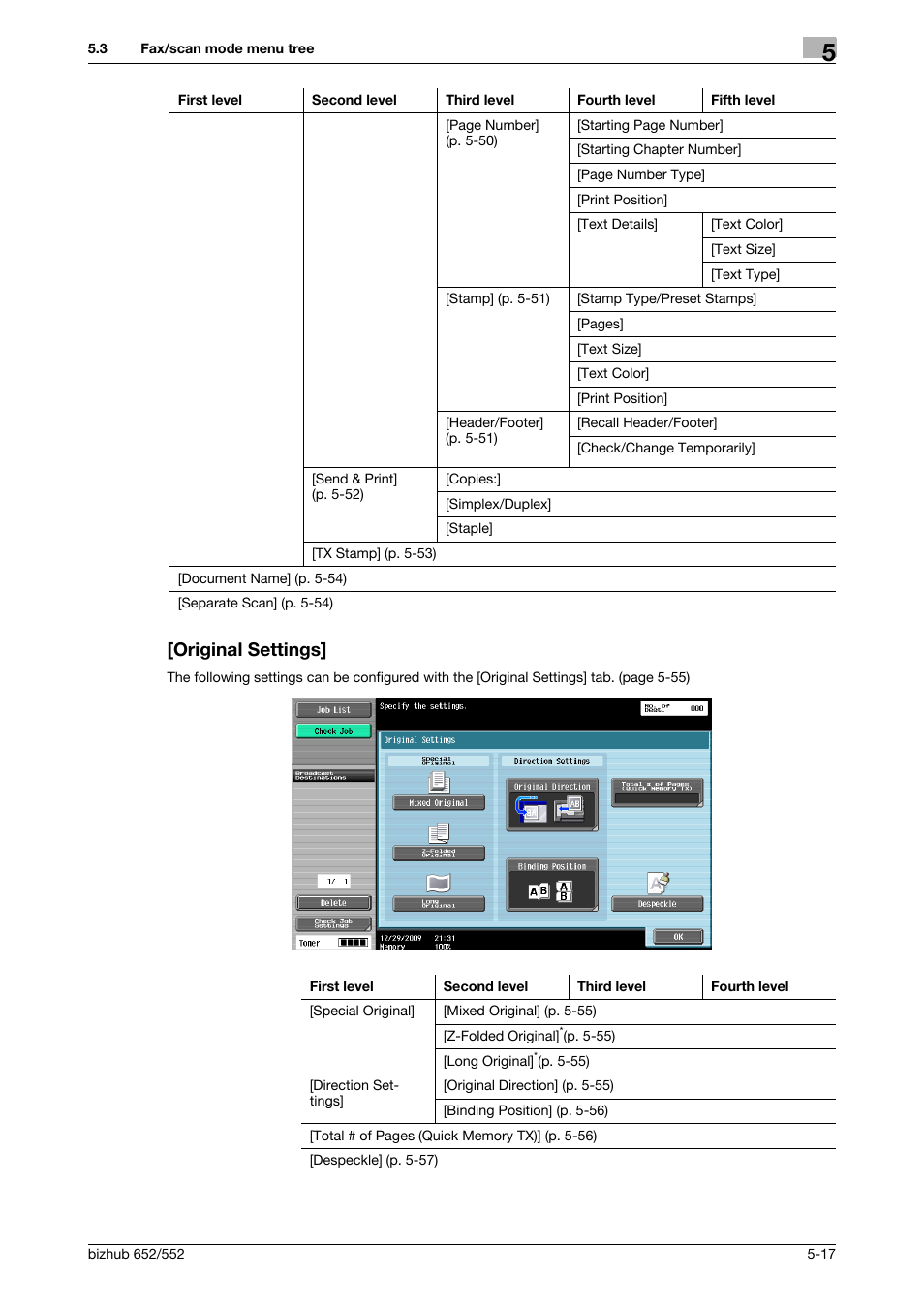 Original settings, Original settings] -17 | Konica Minolta bizhub 552 User Manual | Page 71 / 310