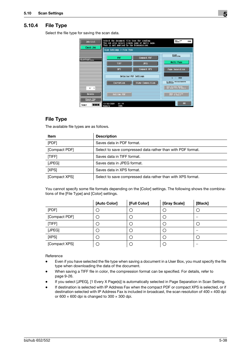 4 file type, File type, File type -38 file type -38 | P. 5-38) | Konica Minolta bizhub 552 User Manual | Page 92 / 310