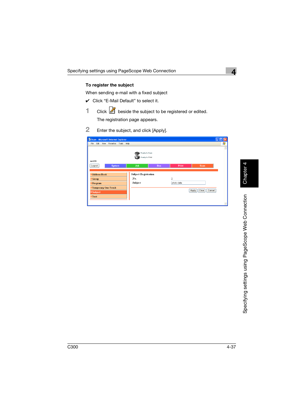 To register the subject, To register the subject -37 | Konica Minolta bizhub C300 User Manual | Page 294 / 392