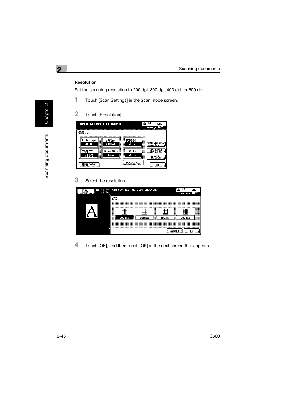 Resolution, Resolution -48 | Konica Minolta bizhub C300 User Manual | Page 81 / 392