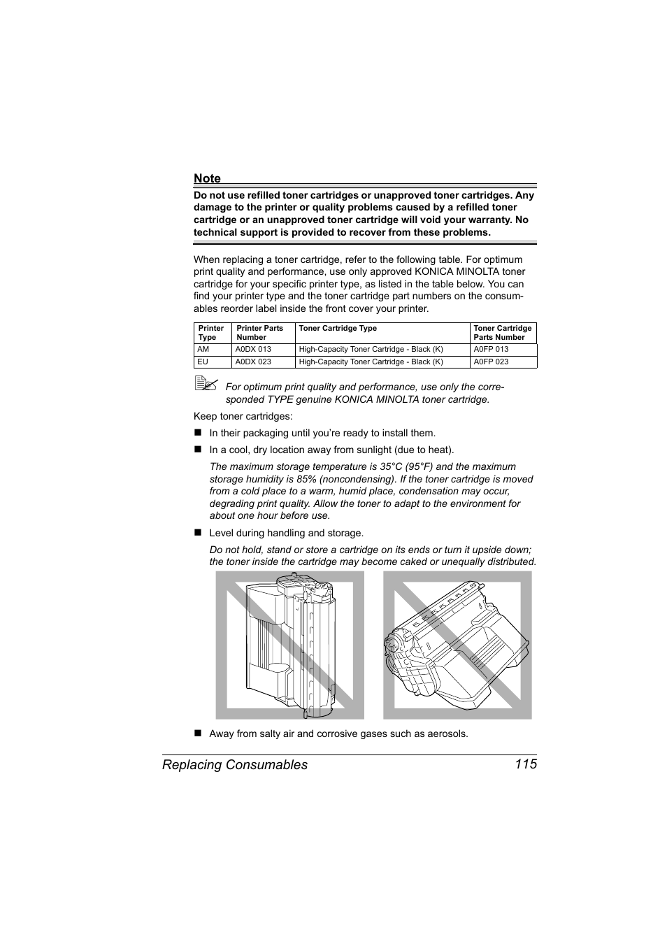 Replacing consumables 115 | Konica Minolta bizhub 40P User Manual | Page 125 / 236
