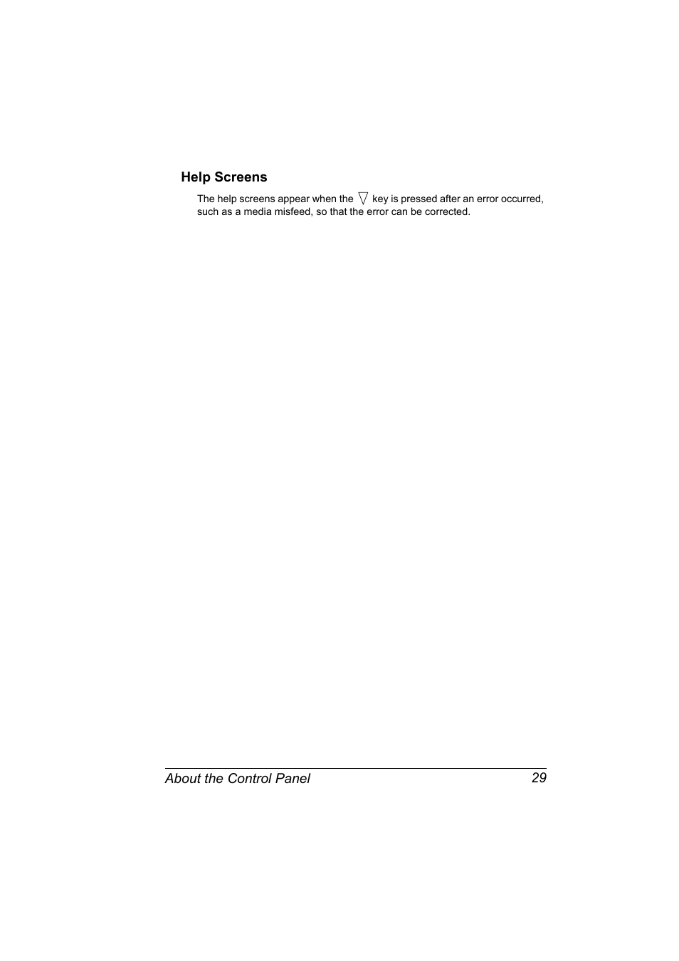 Help screens, Help screens 29 | Konica Minolta bizhub 40P User Manual | Page 39 / 236