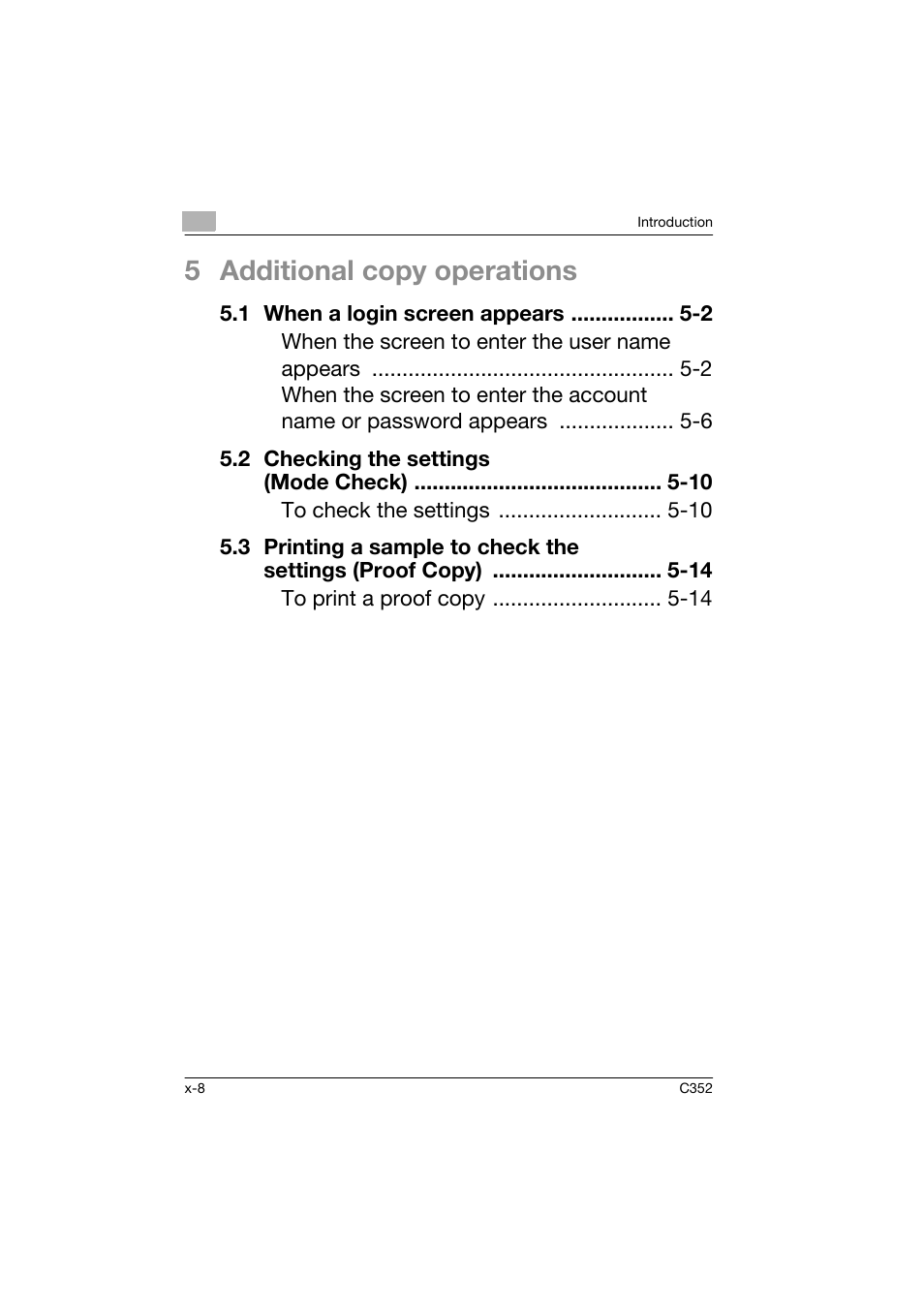 5 additional copy operations | Konica Minolta bizhub C352 User Manual | Page 9 / 160