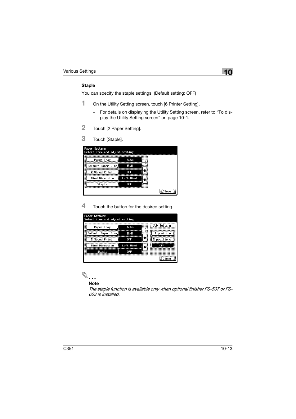 Staple, Staple -13 | Konica Minolta BIZHUB C351 User Manual | Page 246 / 380