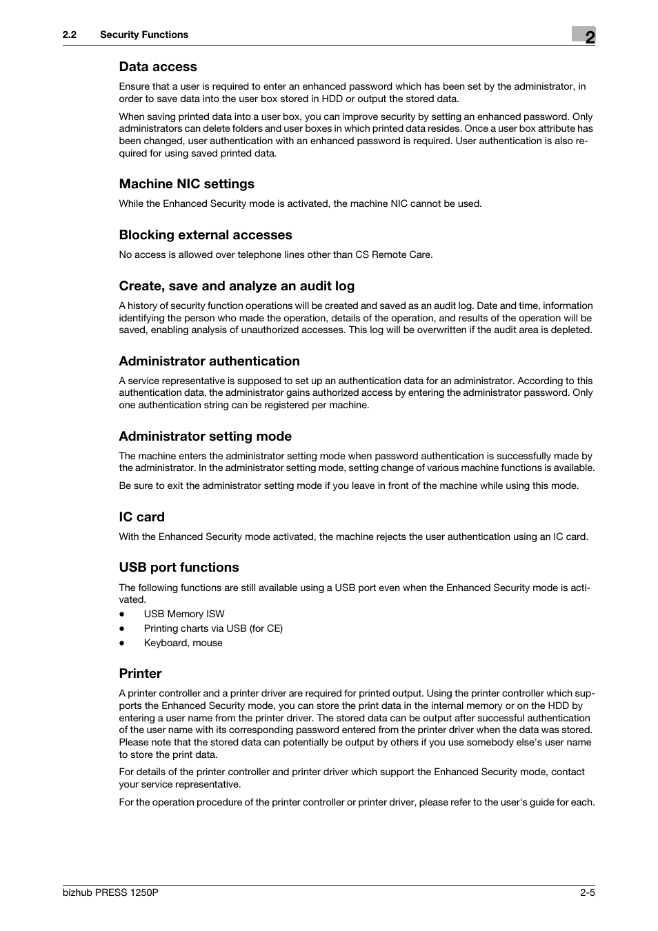 Konica Minolta bizhub PRESS 1250P User Manual | Page 13 / 68