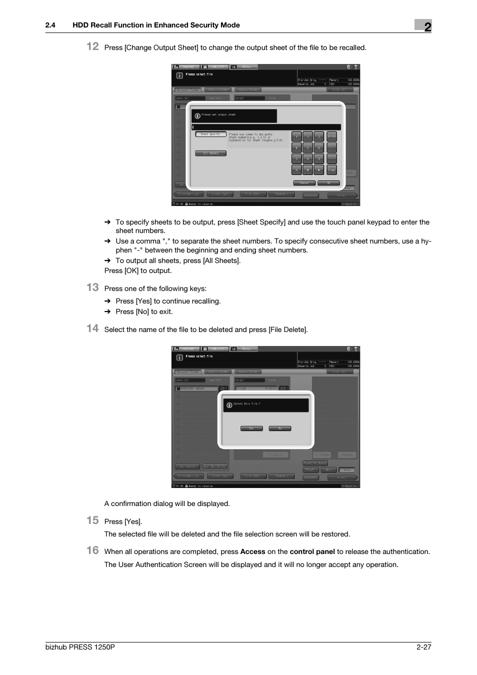 Konica Minolta bizhub PRESS 1250P User Manual | Page 35 / 68