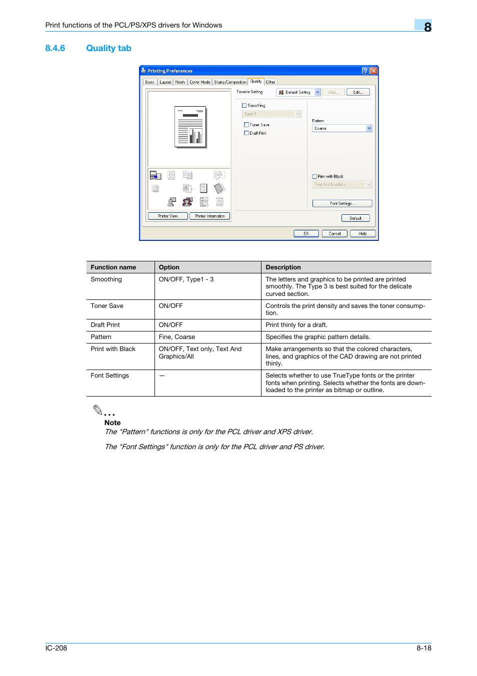 6 quality tab, Quality tab -18 | Konica Minolta bizhub 601 User Manual | Page 108 / 273