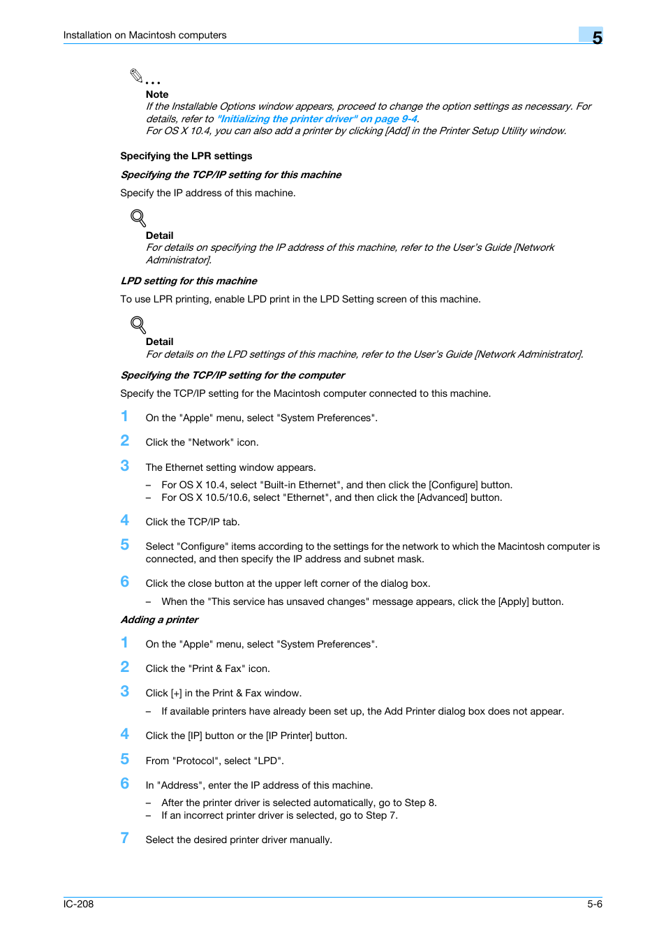 Specifying the lpr settings, Specifying the lpr settings -6 | Konica Minolta bizhub 601 User Manual | Page 73 / 273