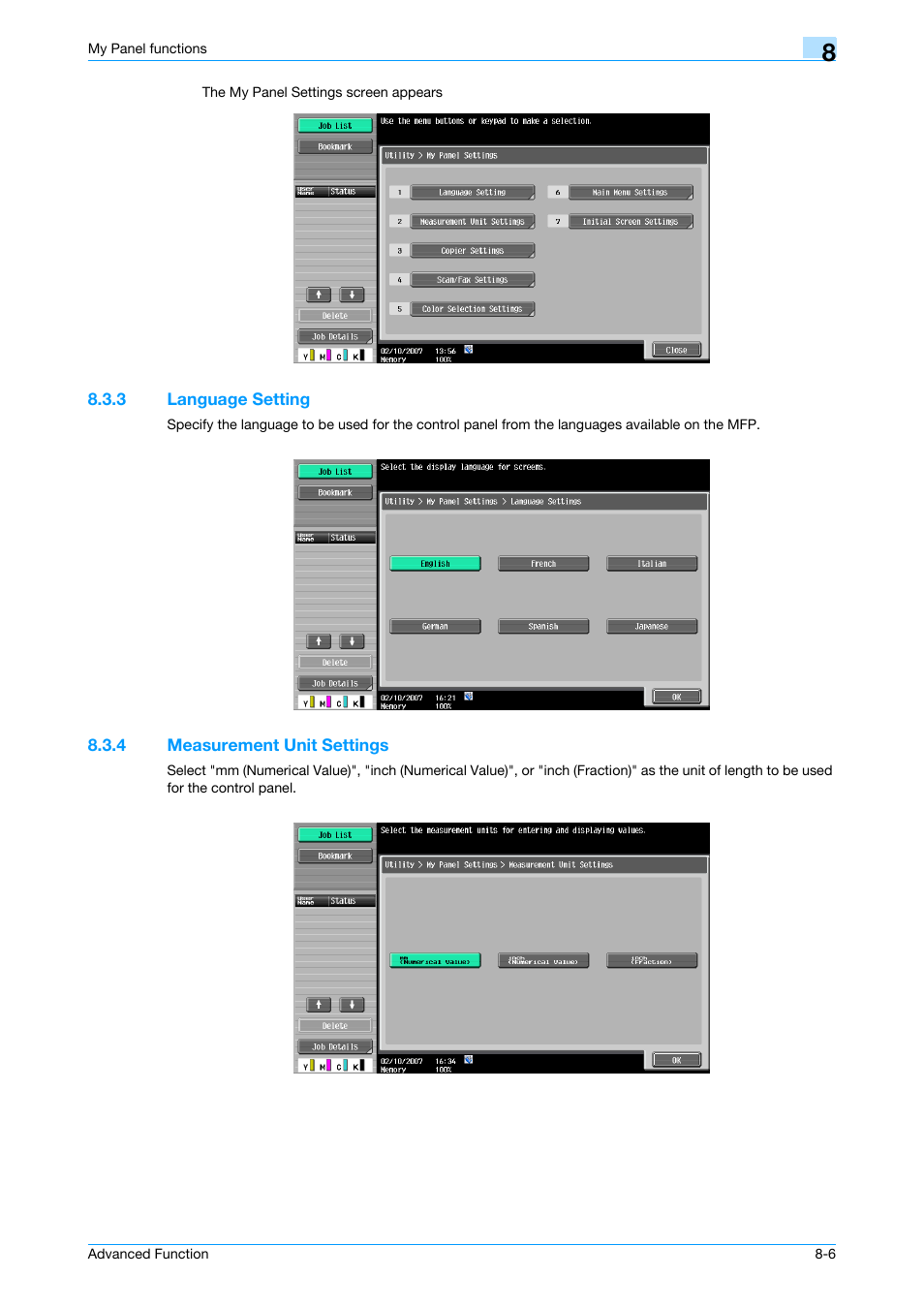 3 language setting, 4 measurement unit settings, Language setting -6 | Measurement unit settings -6 | Konica Minolta bizhub C451 User Manual | Page 64 / 82