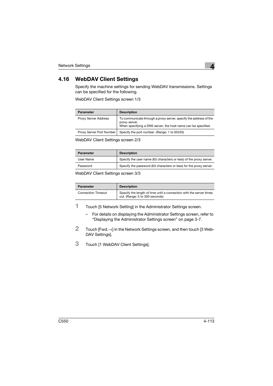 16 webdav client settings, Webdav client settings -113 | Konica Minolta bizhub C550 User Manual | Page 359 / 415