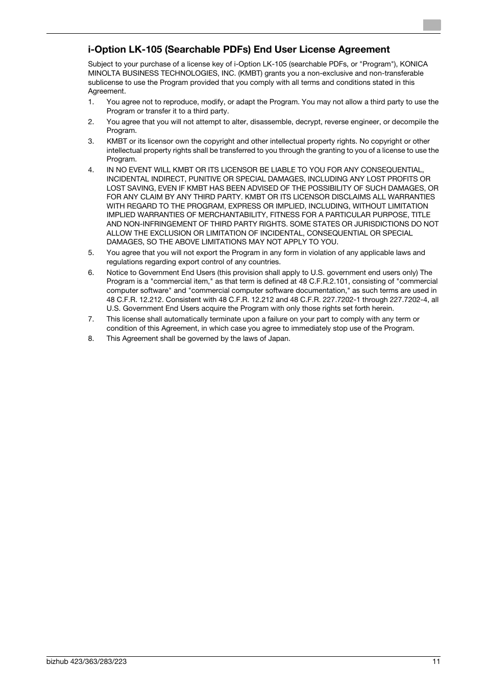 Konica Minolta BIZHUB 223 User Manual | Page 12 / 13
