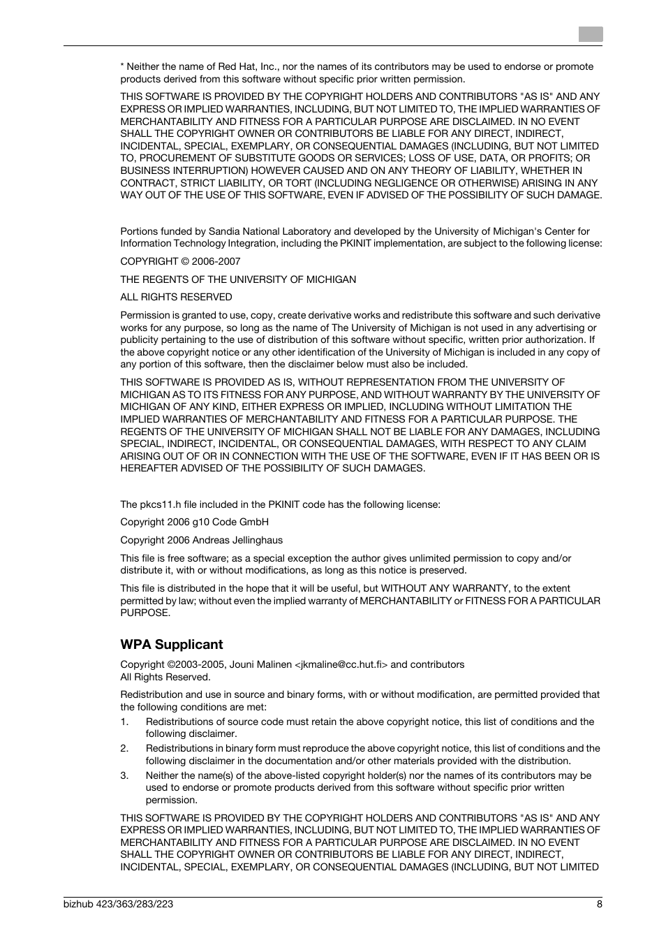Wpa supplicant | Konica Minolta BIZHUB 223 User Manual | Page 9 / 13