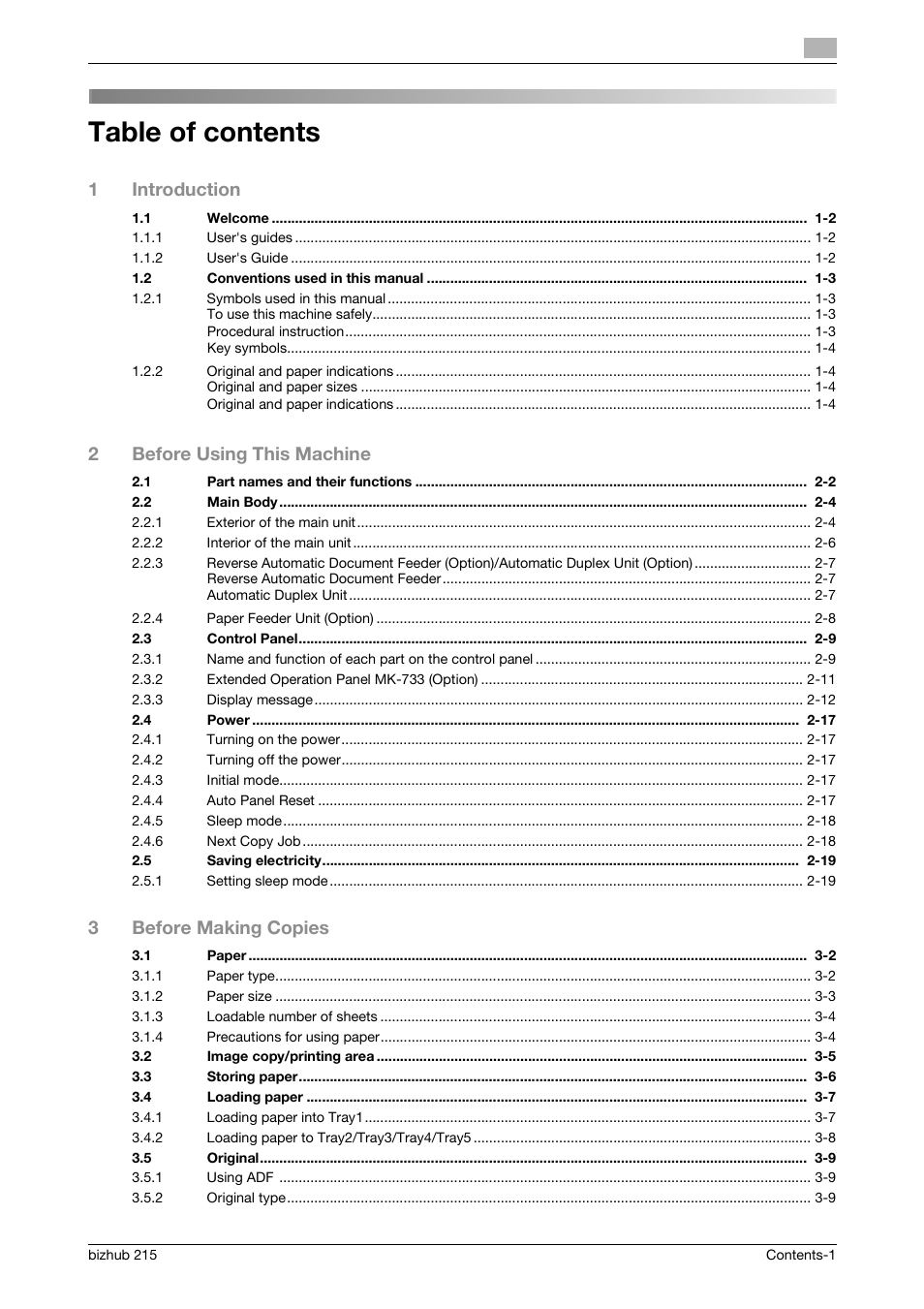 Konica Minolta Bizhub 215 User Manual | Page 2 / 138