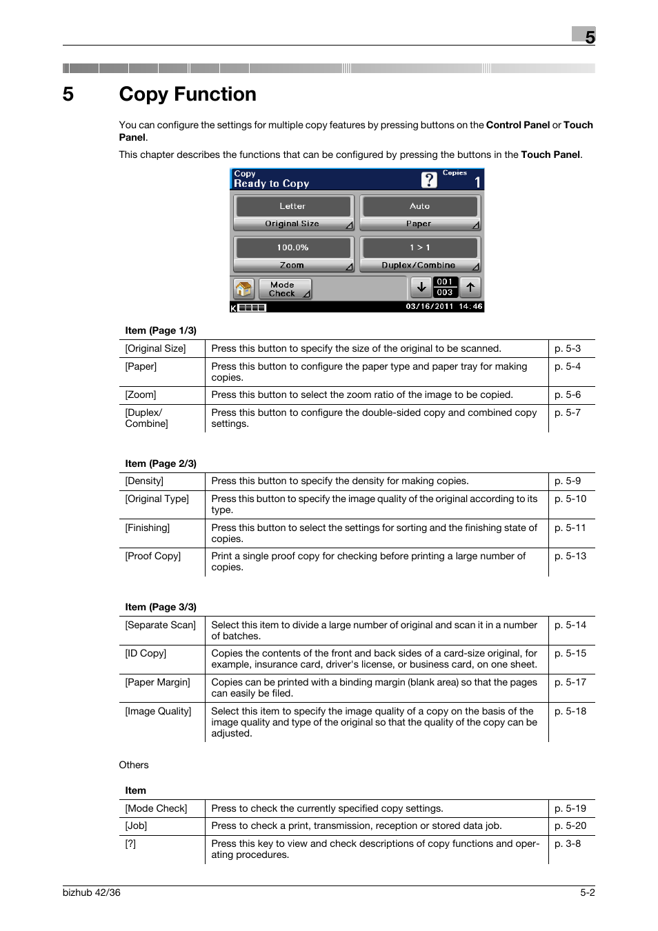 5 copy function, Copy function, 5copy function | Konica Minolta bizhub 42 User Manual | Page 42 / 109