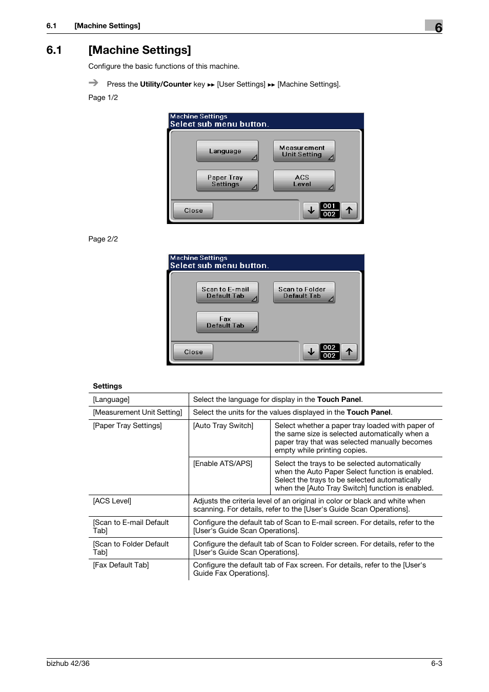 1 [machine settings, Machine settings] -3 | Konica Minolta bizhub 42 User Manual | Page 64 / 109