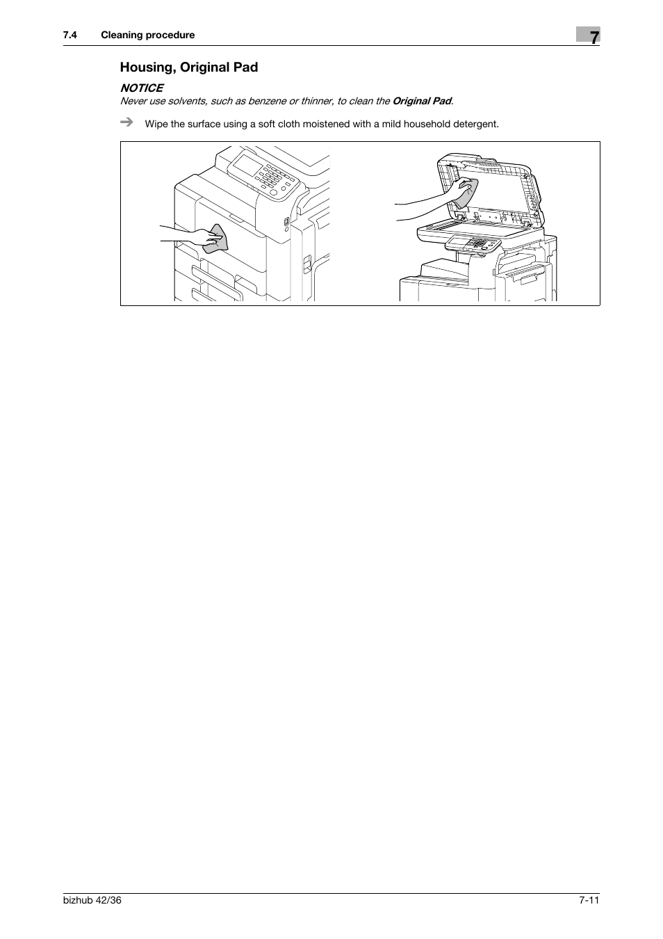 Housing, original pad, Housing, original pad -11 | Konica Minolta bizhub 42 User Manual | Page 80 / 109