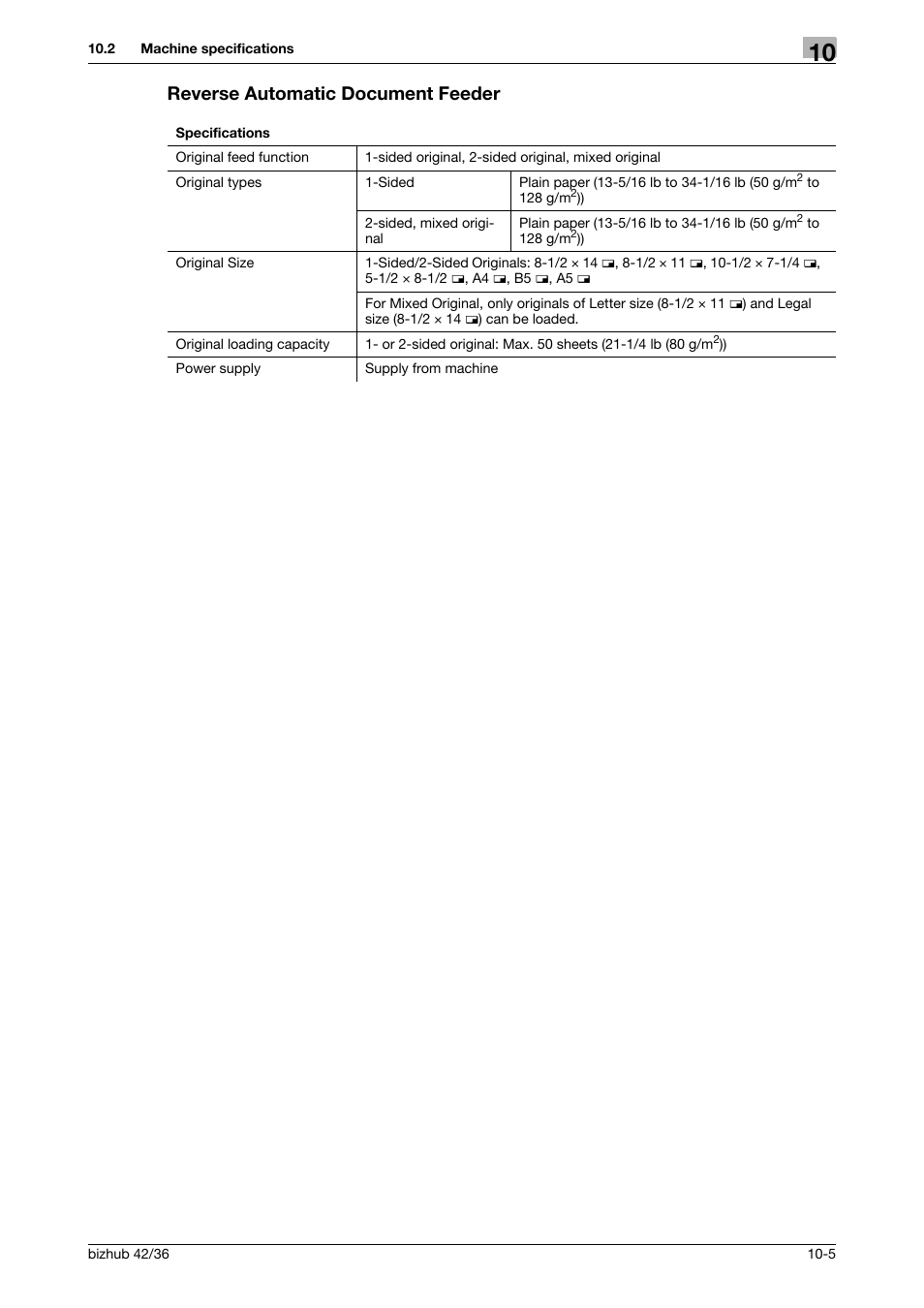 Reverse automatic document feeder, Reverse automatic document feeder -5 | Konica Minolta bizhub 42 User Manual | Page 97 / 109