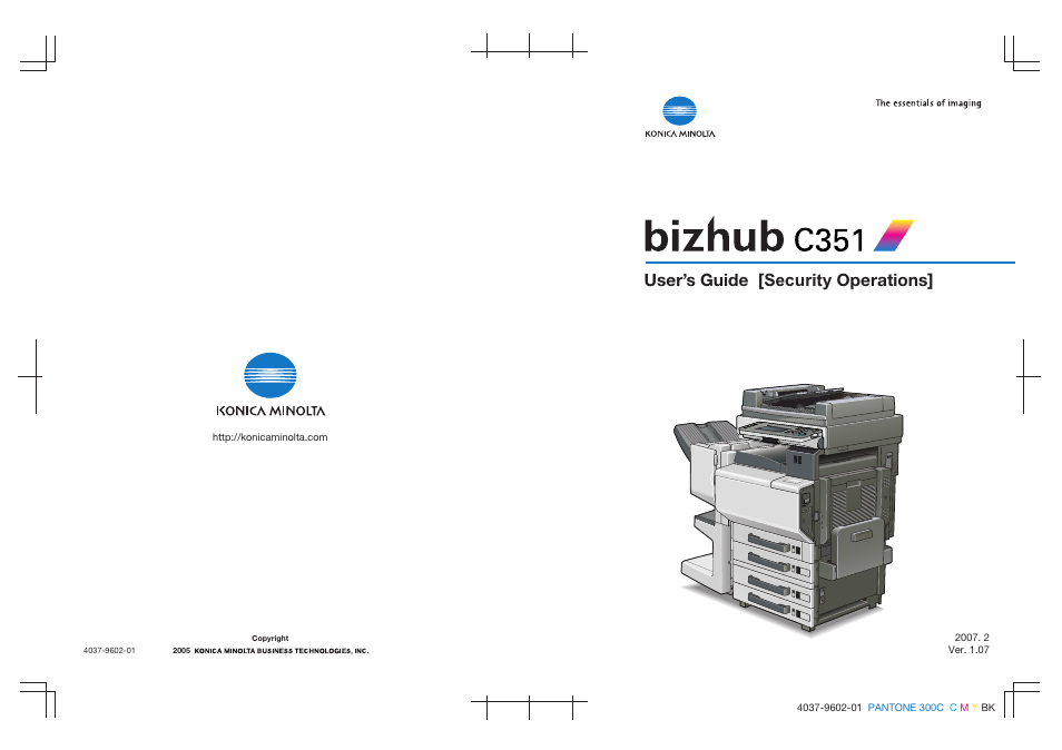 User’s guide [security operations | Konica Minolta BIZHUB C351 User Manual | Page 188 / 188